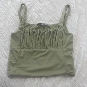 green cropped tank